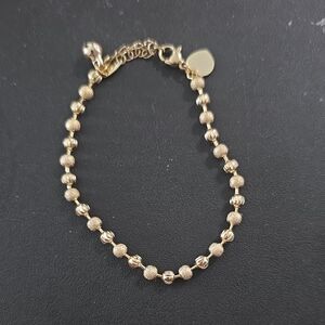 14k Gold Plated Beaded Bracelet for Women - Classic Sparkle